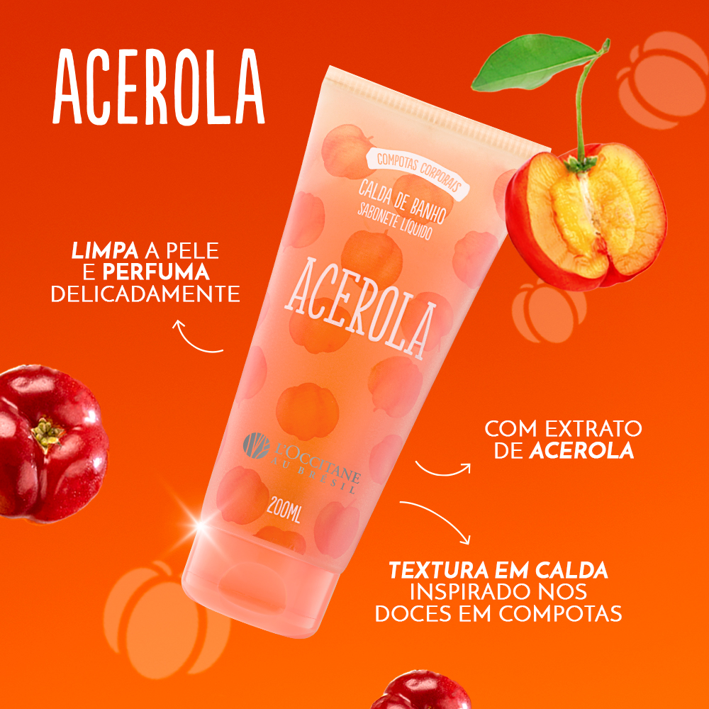 Calda de Banho Sabonete Líquido Acerola 200mL, ,  large image number 1